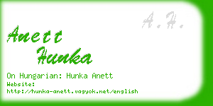 anett hunka business card